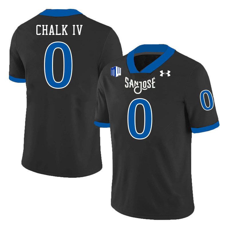 #0 Floyd Chalk IV SJSU Jersey,San Jose State Spartans Football Jersey College Uniforms-Black